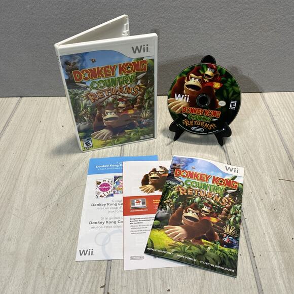 Donkey Kong Country Returns Nintendo Wii - Tested -Complete -Manual & OEM Case - Picture 1 of 5